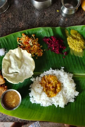 Kerala Meals Served on banana Leaf